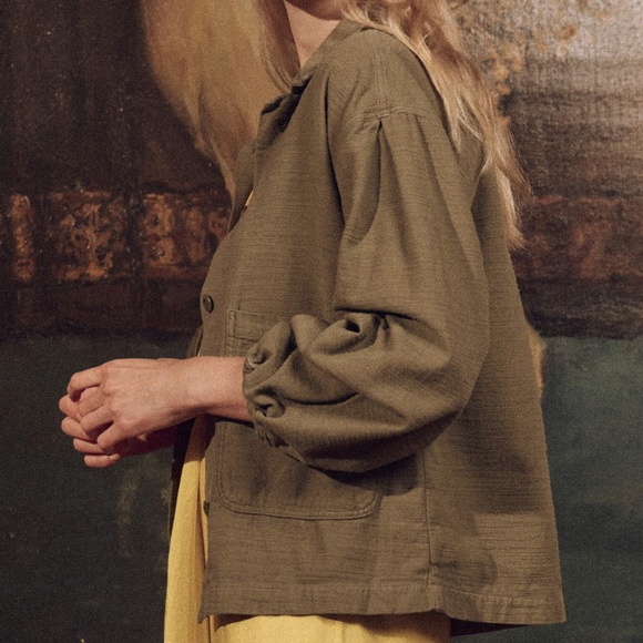 THE GREAT. The Blouson Chore Jacket in Army • NWT - Picture 3 of 9